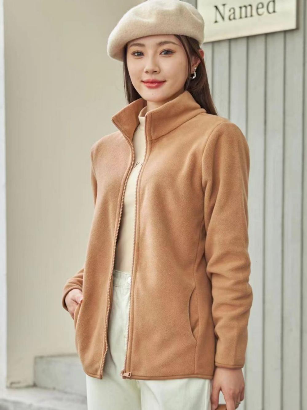 Long Sleeve Microfleece Zip Jacket  |  Womens Jackets Jackets Jackets