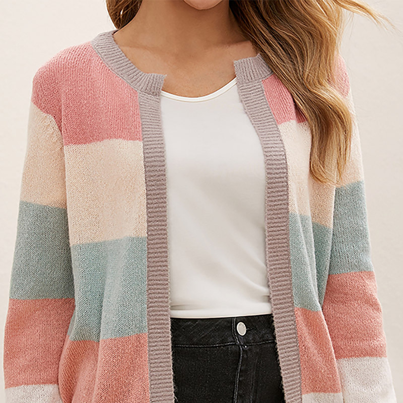 Long Sleeve Multi Stripe Fluffy Jumper  |  Womens Jumpers Jumpers Jumpers