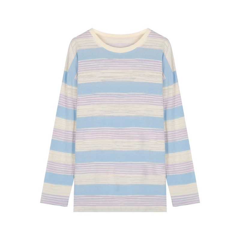 Long Sleeve Multi Stripe Fluffy Jumper  |  Womens Jumpers Jumpers Jumpers