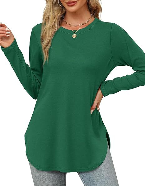 Long Sleeve Ribbed Scoop Neck T-Shirt  |  Womens Tees Tees Tees