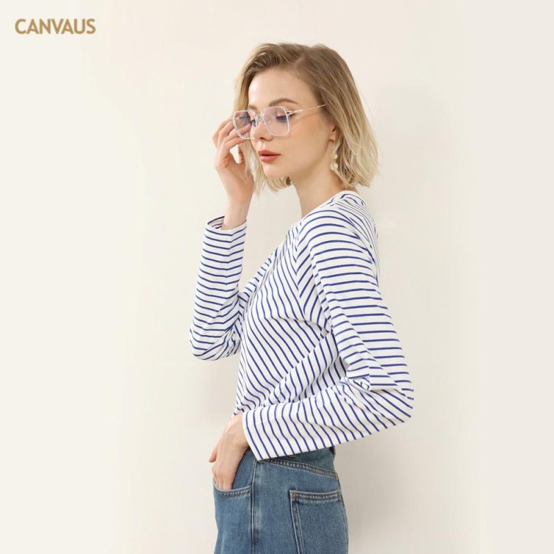 Long Sleeve Ribbed Stripe Top  |  Womens Long Sleeve Tops Long Sleeve Tops Long Sleeve Tops