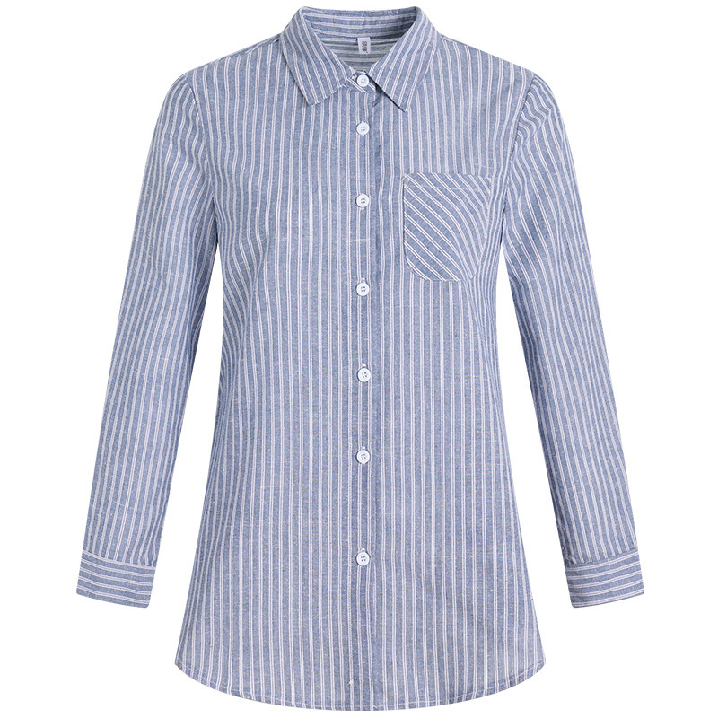 Long Sleeve Roll To 3/4 Stripe Shirt  |  Womens Shirts & Blouses Shirts & Blouses Shirts & Blouses