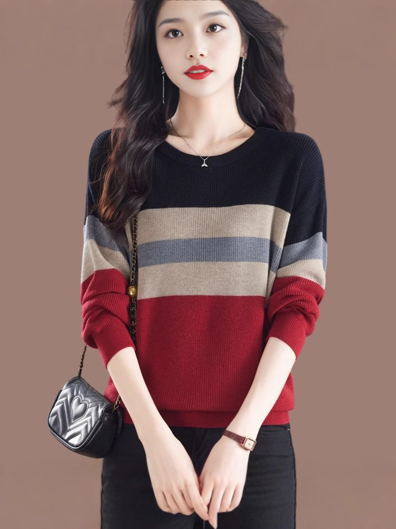 Long Sleeve Smart Stripe Jumper  |  Womens Jumpers Jumpers Jumpers