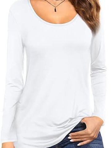 Long Sleeve Soft Touch Scoop Neck Top  |  Womens Long Sleeve Tops Long Sleeve Tops Long Sleeve Tops