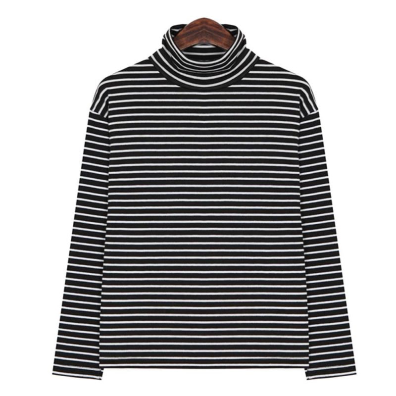 Long Sleeve Stripe Brushed Cowl Neck  |  Womens Long Sleeve Tops Long Sleeve Tops Long Sleeve Tops