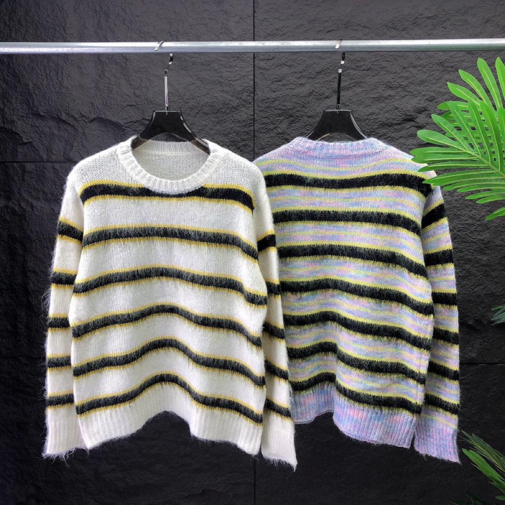 Long Sleeve Stripe Feather Jumper  |  Womens Jumpers Jumpers Jumpers