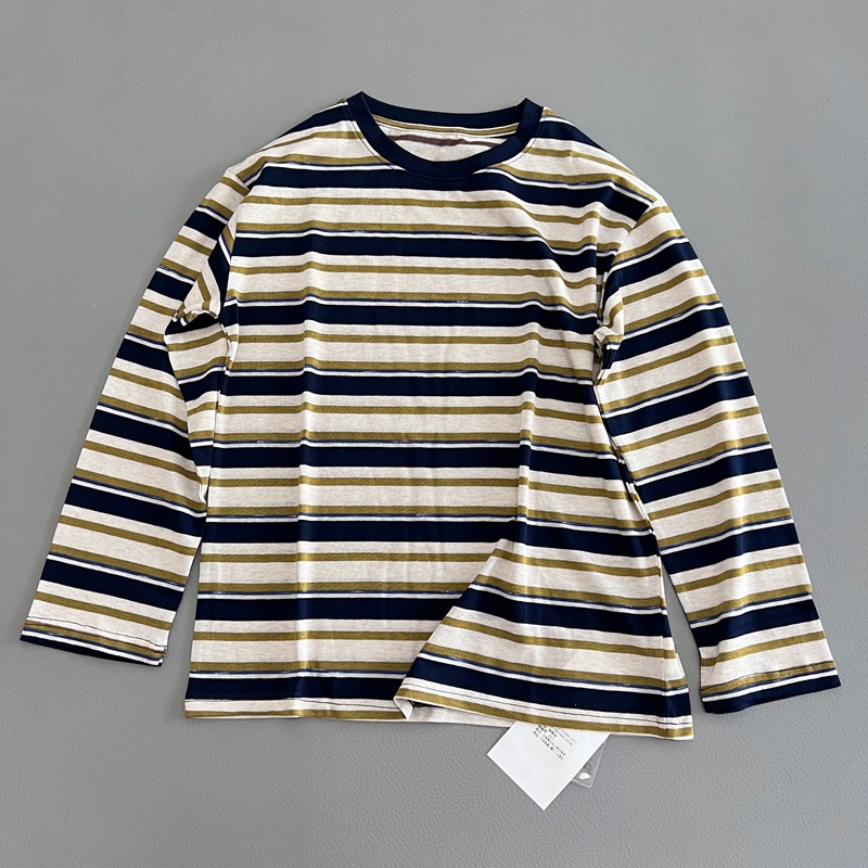 Long Sleeve Stripe Notch Neck  |  Womens Long Sleeve Tops Long Sleeve Tops Long Sleeve Tops