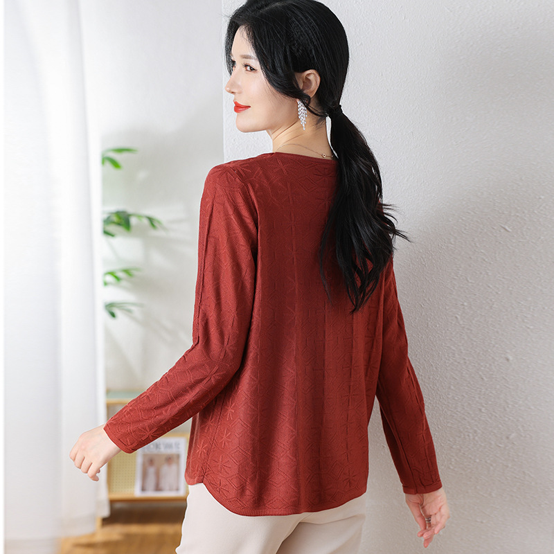 Long Sleeve Textured Top  |  Womens Long Sleeve Tops Tops Long Sleeve Tops