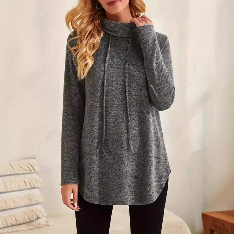 Long Sleeve Tured Cowl Neck Top  |  Womens Long Sleeve Tops Long Sleeve Tops Long Sleeve Tops