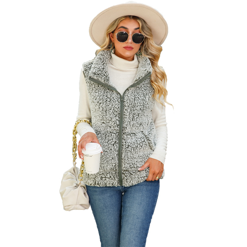 Noni B Faux Fur Zipped Front Vest  |  Womens Puffers Outerwear Puffers