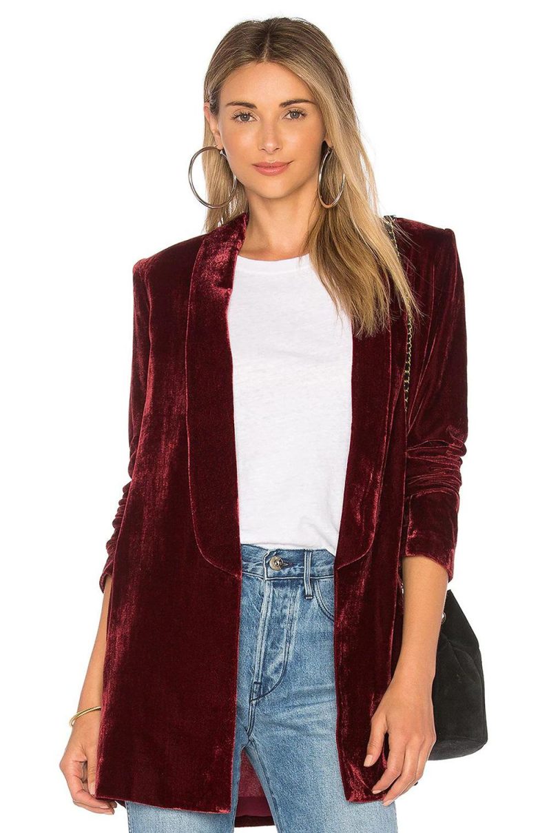 Pleuche Short Style Blazer  |  Womens Jackets Jackets Jackets