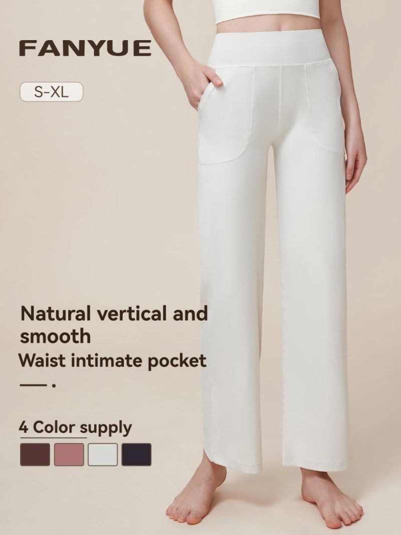 Rib Waist Peach Finished Pant  |  Womens Pants Bottoms Pants