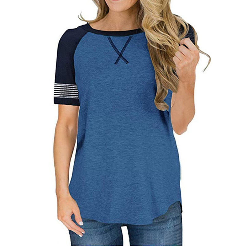 Round Neck Striped Tunic Top  |  Womens Tunics Tops Tunics