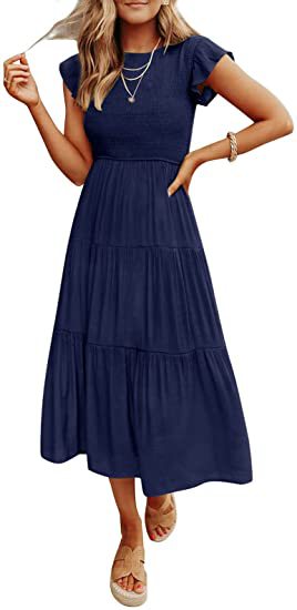 Shirred Maxi Dress  |  Womens Maxi Dresses Dresses Maxi Dresses