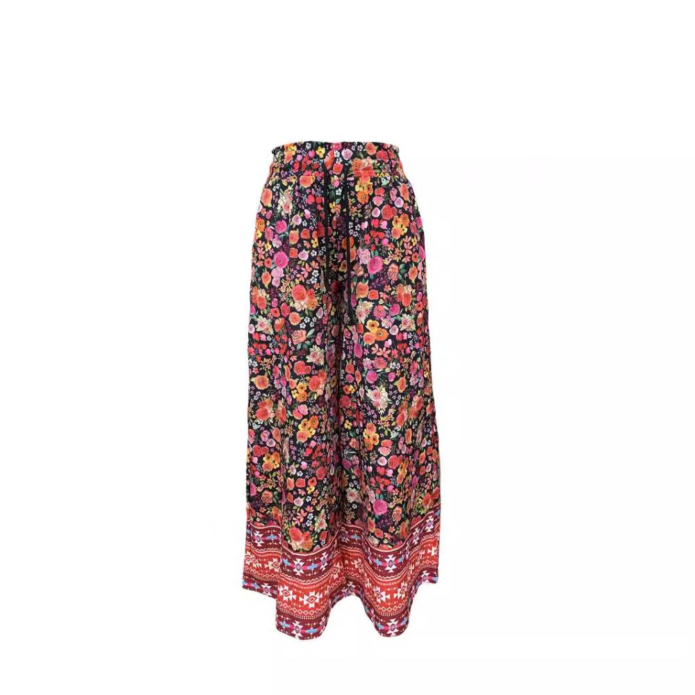 Shirred Waist Maxi Skirt  |  Womens Skirts Bottoms Skirts