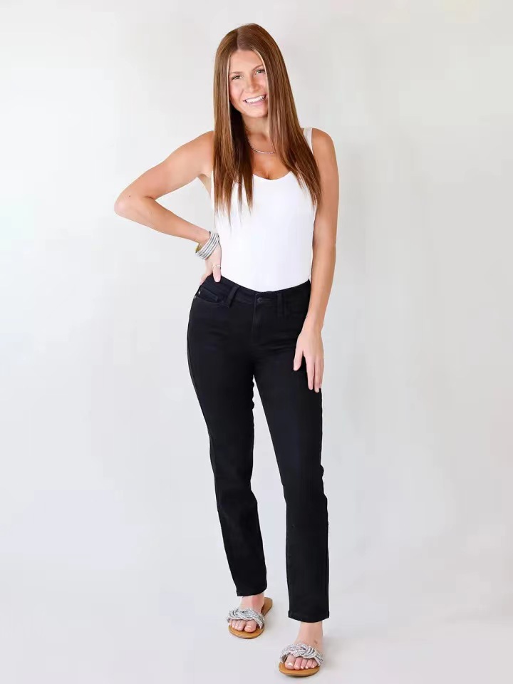 Short Length Slim Leg 5 Pocket Jean  |  Womens Jeans Bottoms Jeans