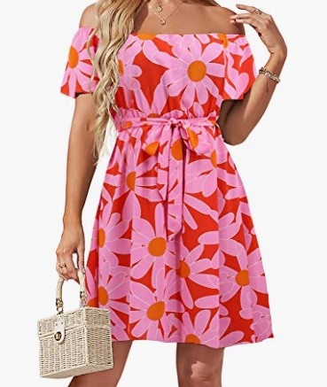 Short Sleeve Flounce Shift Dress  |  Womens Sleeved Dresses Dresses Sleeved Dresses