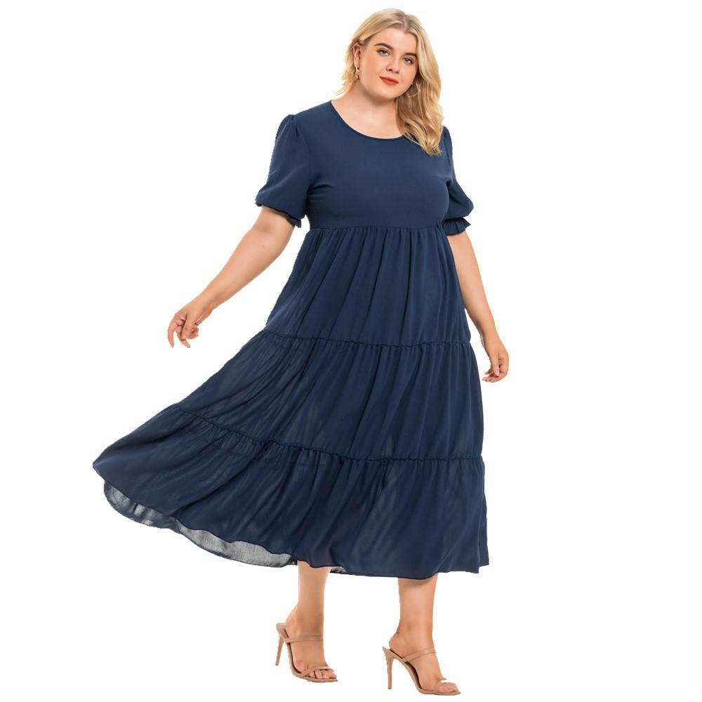 Short Sleeve Half Placket Tiered Shift Dress  |  Womens Sleeved Dresses Dresses Sleeved Dresses