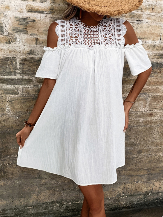 Short Sleeve Lace Insert Blouse  |  Womens Shirts & Blouses Shirts & Blouses Shirts & Blouses