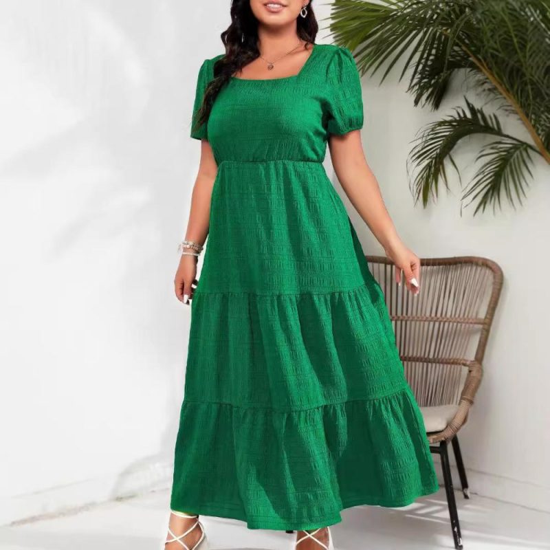 Short Sleeve  Maxi Schiffli Dress  |  Womens Maxi Dresses Dresses Maxi Dresses