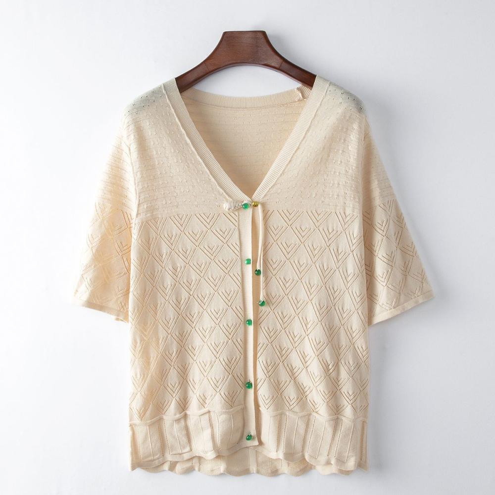 Short Sleeve Pointelle Cardigan  |  Womens Cardigans Cardigans Cardigans