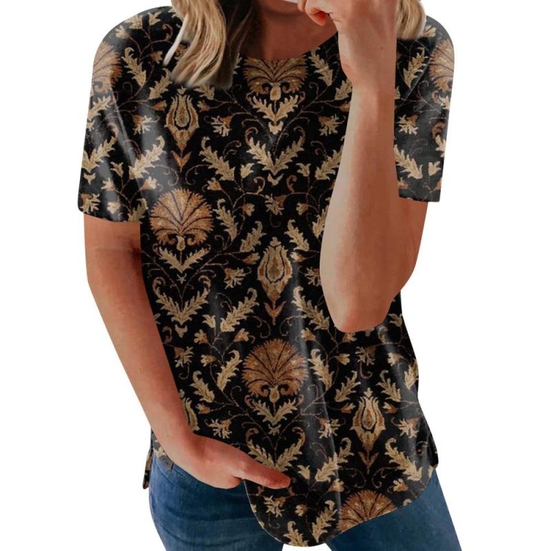 Short Sleeve Ric Rac Trim Blouse  |  Womens Shirts & Blouses Shirts & Blouses Shirts & Blouses