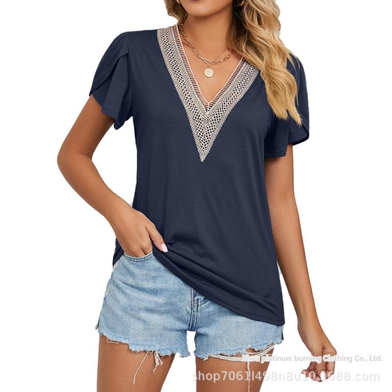 Short Sleeve Top With Smocking  |  Womens Short Sleeve Tops Short Sleeve Tops Short Sleeve Tops