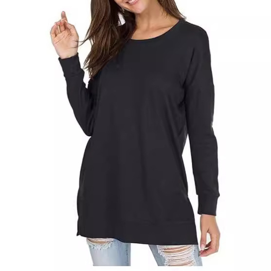 Side Split Loose Casual Jumper  |  Womens Tunics Tops Tunics