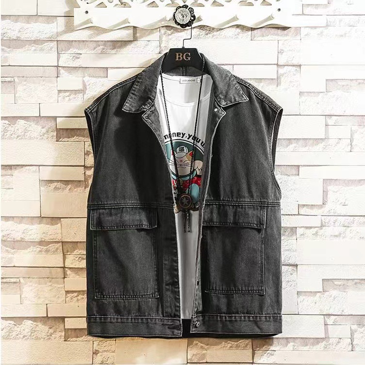 Sleeveless Denim Jacket With Front Pockets  |  Womens Jackets Jackets Jackets