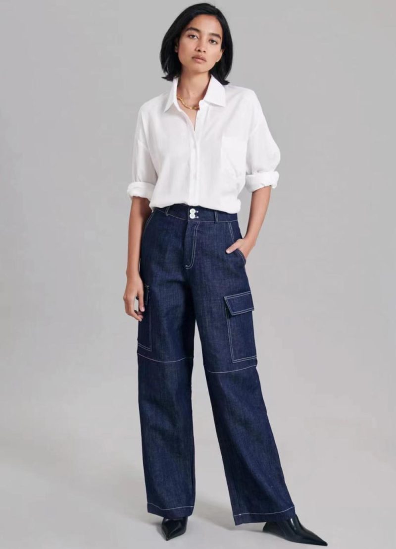 Straight Leg Cargo Jean  |  Womens Jeans Bottoms Jeans