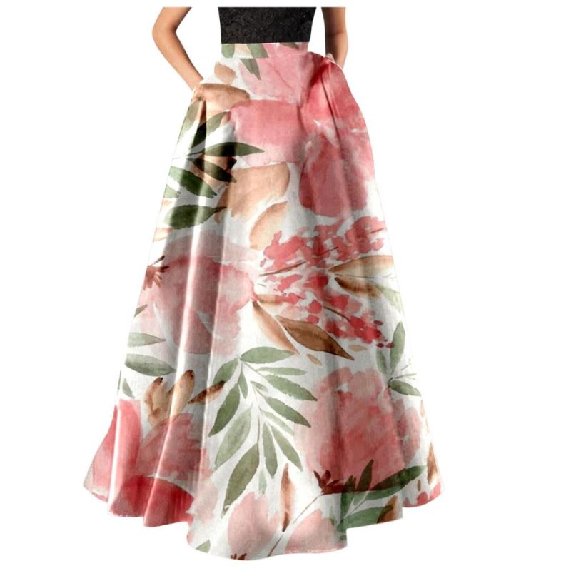 Tiered Maxi Rayon Skirt  |  Womens Skirts Bottoms Skirts