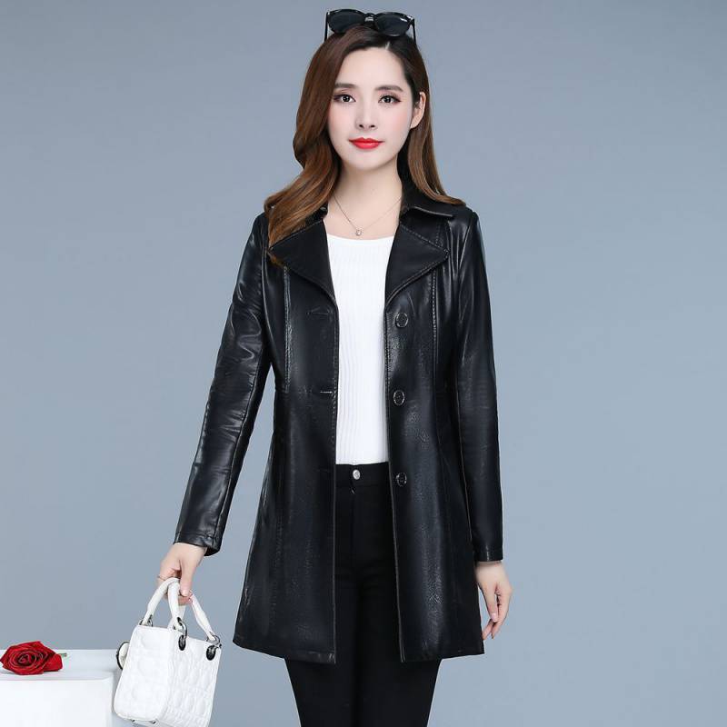 Vegan Leather Lapel Long Jacket  |  Womens Jackets Jackets Jackets