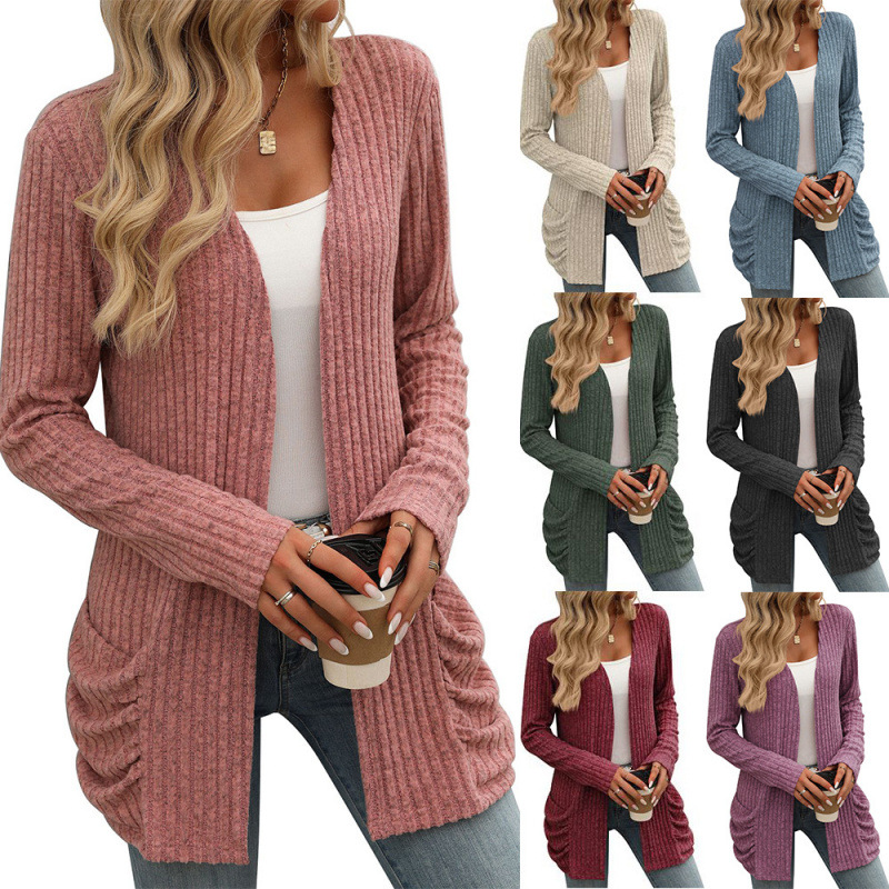 Women’s Long Sleeves Pockets Cardigans  |  Womens Cardigans Cardigans Cardigans