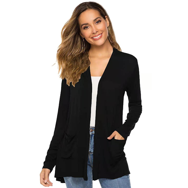 Women’s Long Sleeves Pockets Cardigans  |  Womens Cardigans Cardigans Cardigans