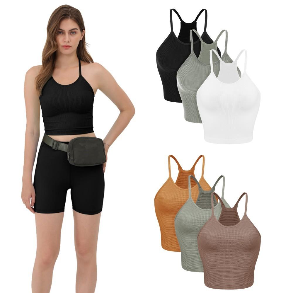 Women’s Seamless Rib-Knit Crop Tank Tops  |  Womens Singlets & Tanks Singlets & Tanks Singlets & Tanks