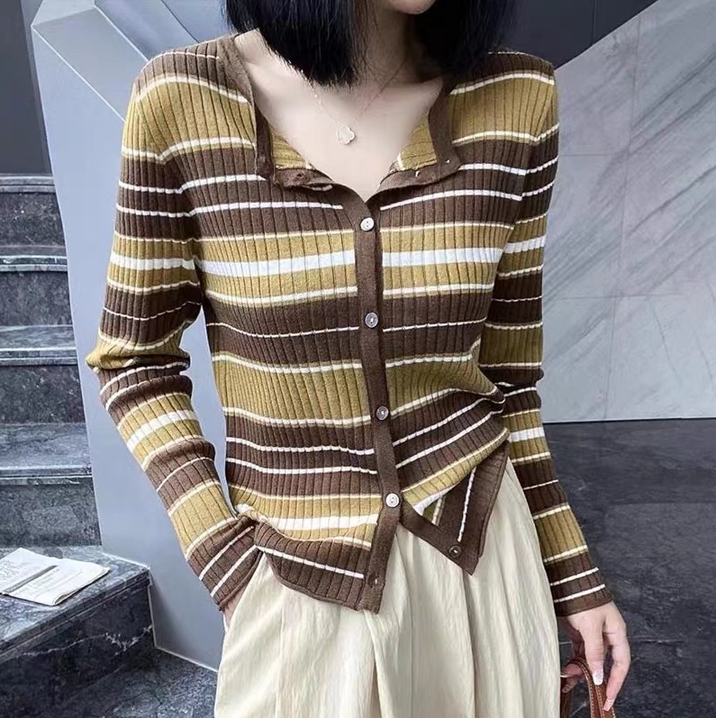 Long Sleeve Textured Stripe Jumper  |  Womens Jumpers Jumpers Jumpers